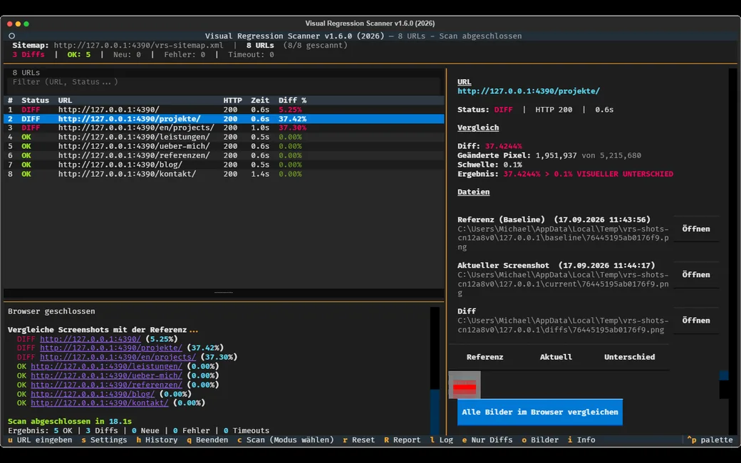 Comparing two versions of michaelblaess.de